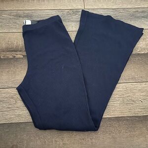 H&M Divided Navy Blue Flared Rib Knit Pants